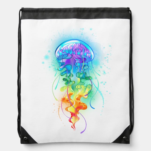 Rainbow jellyfish drawstring bag (Front)