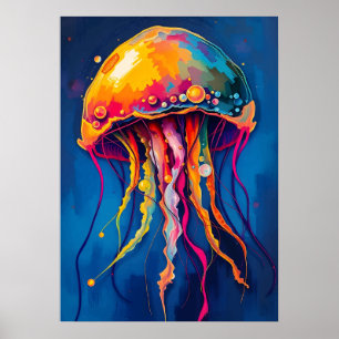 Rainbow Jellyfish Dream – Psychedelic Ocean Glow Poster