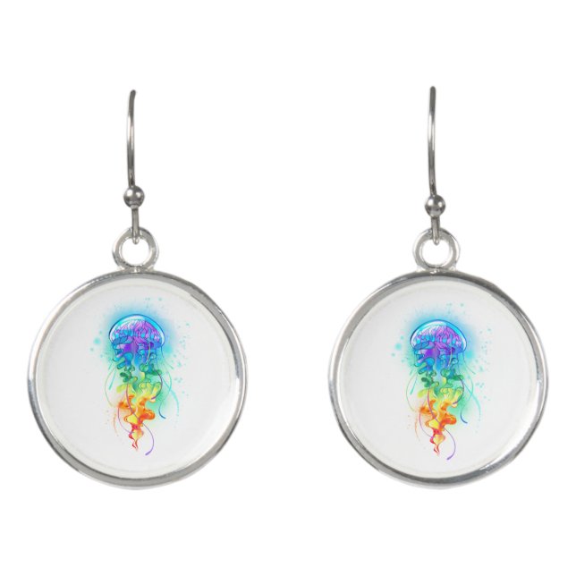 Rainbow jellyfish earrings (Front)