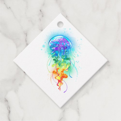 Rainbow jellyfish favor tags
