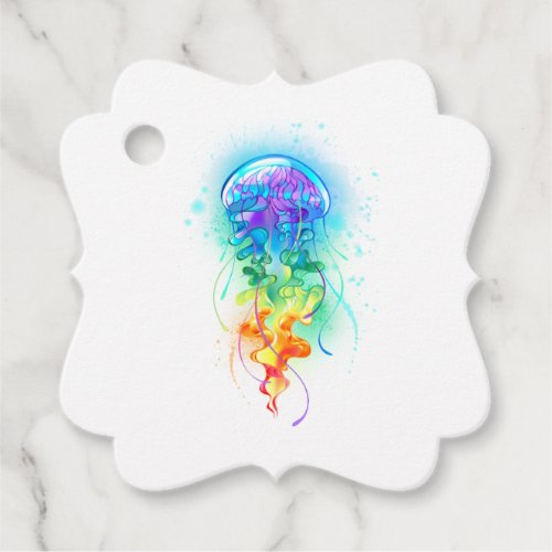 Rainbow jellyfish favor tags