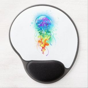 Rainbow jellyfish gel mouse pad
