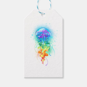 Rainbow jellyfish gift tags