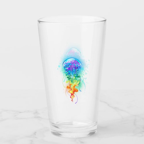 Rainbow jellyfish glass