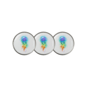 Rainbow jellyfish golf ball marker