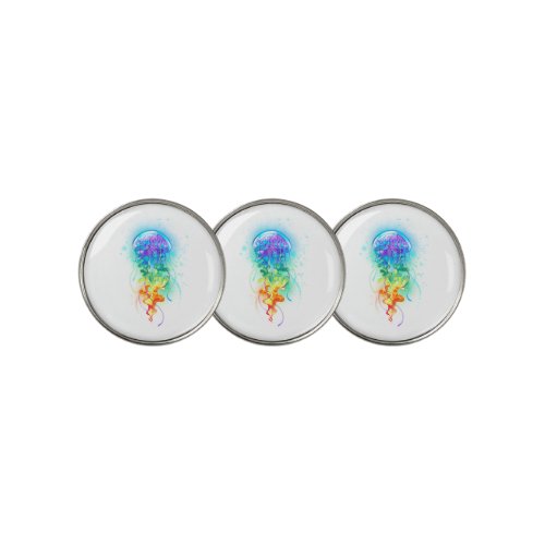 Rainbow jellyfish golf ball marker