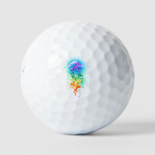 Rainbow jellyfish golf balls
