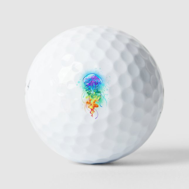 Rainbow jellyfish golf balls (Front)