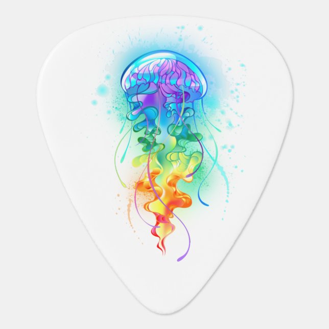 Rainbow jellyfish guitar pick (Front)
