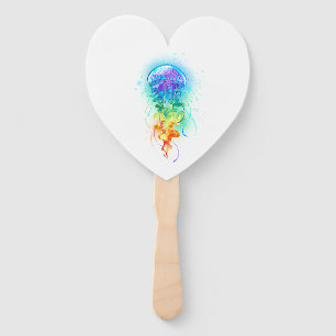 Rainbow jellyfish hand fan