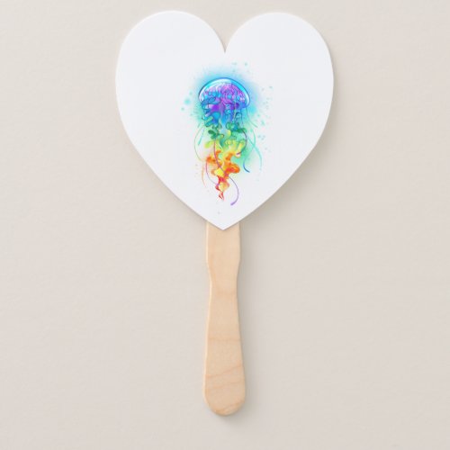 Rainbow jellyfish hand fan