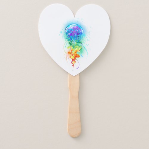 Rainbow jellyfish hand fan