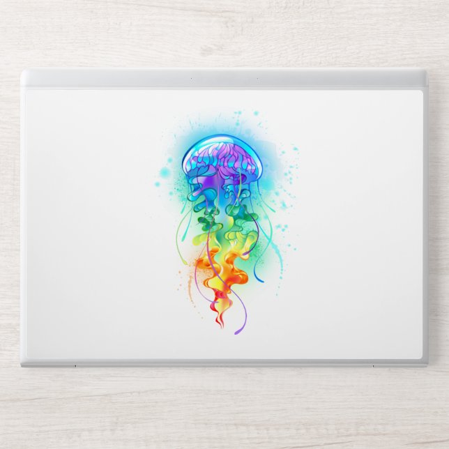 Rainbow jellyfish HP laptop skin (Front)