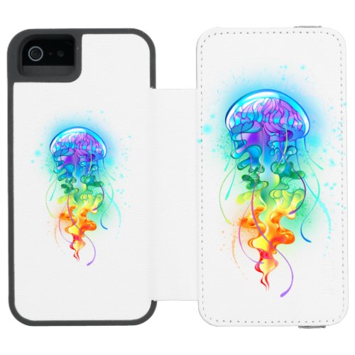Rainbow jellyfish iPhone SE55s wallet case