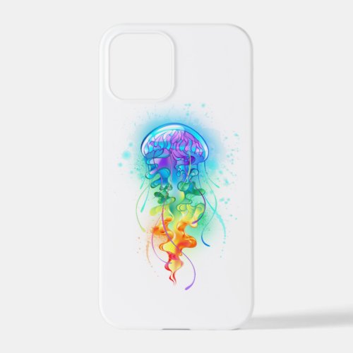 Rainbow jellyfish iPhone 12 pro case