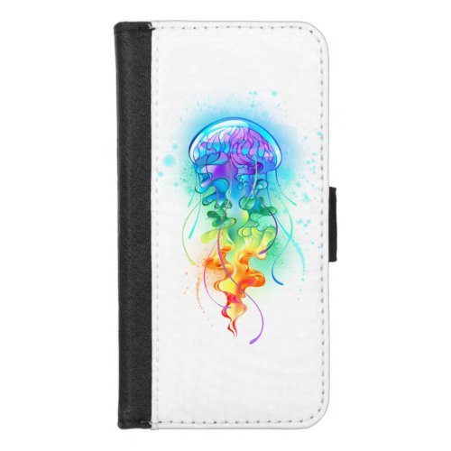 Rainbow jellyfish iPhone 87 wallet case