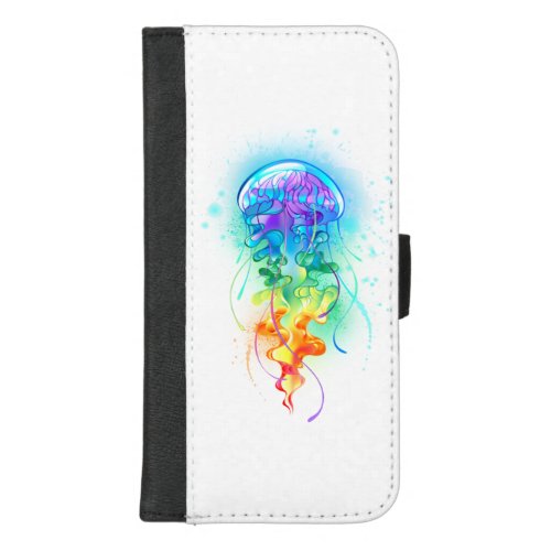 Rainbow jellyfish iPhone 87 plus wallet case