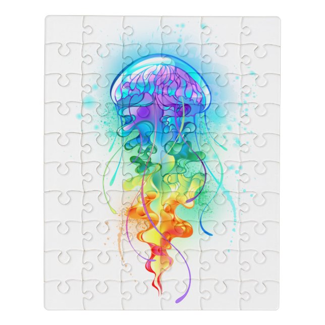 Rainbow jellyfish jigsaw puzzle (Puzzle Vertical)