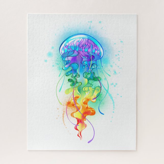 Rainbow jellyfish jigsaw puzzle (Vertical)
