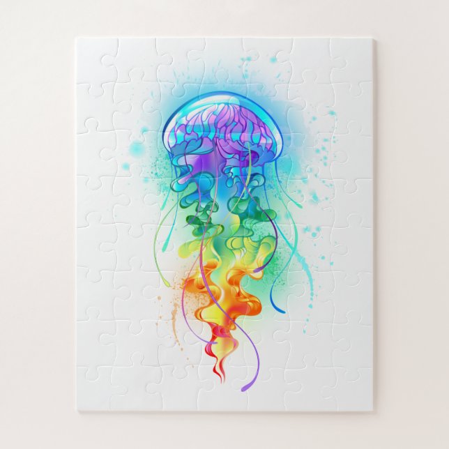 Rainbow jellyfish jigsaw puzzle (Vertical)