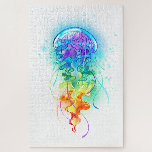 Rainbow jellyfish jigsaw puzzle (Vertical)