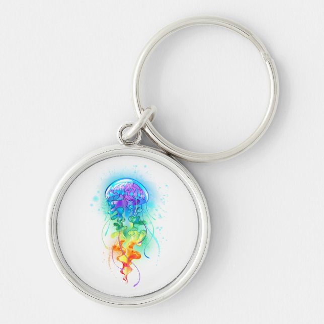 Rainbow jellyfish keychain (Front)