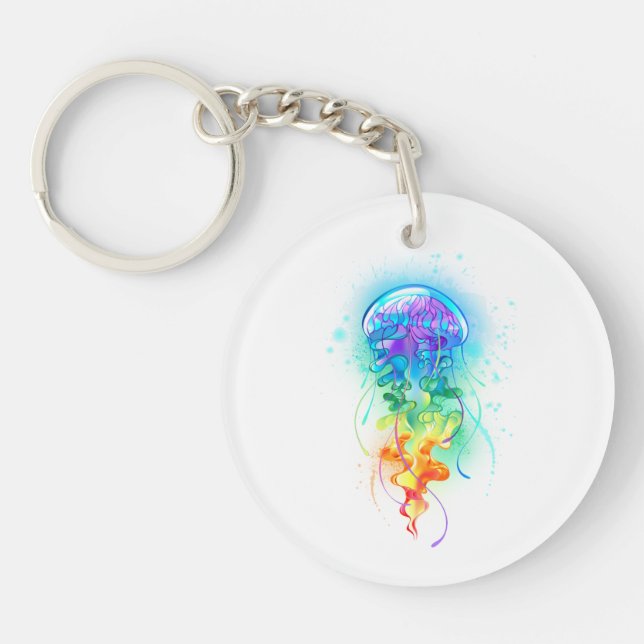 Rainbow jellyfish keychain (Front)