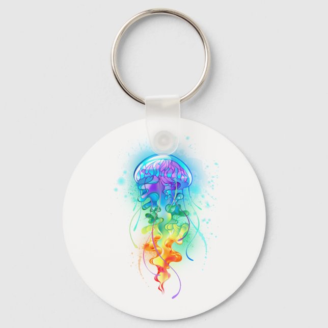 Rainbow jellyfish keychain (Front)