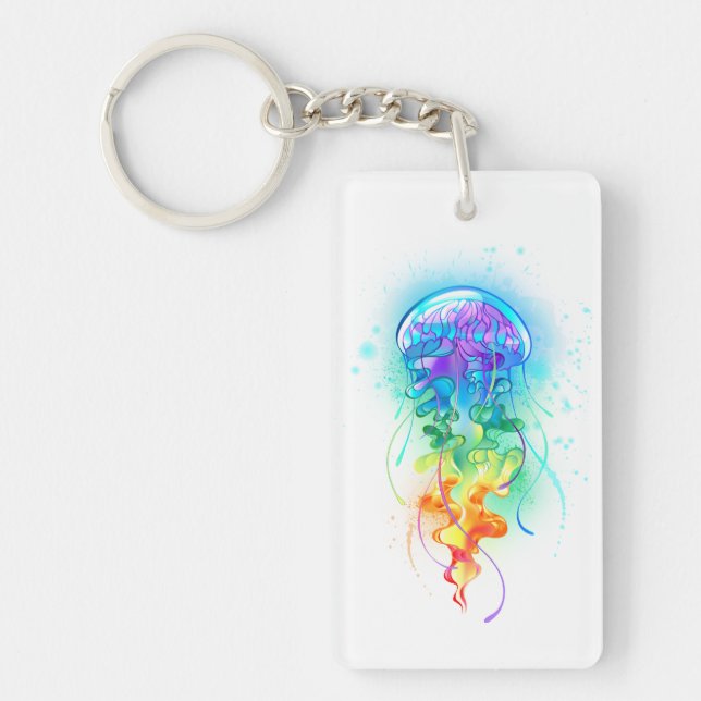 Rainbow jellyfish keychain (Front)