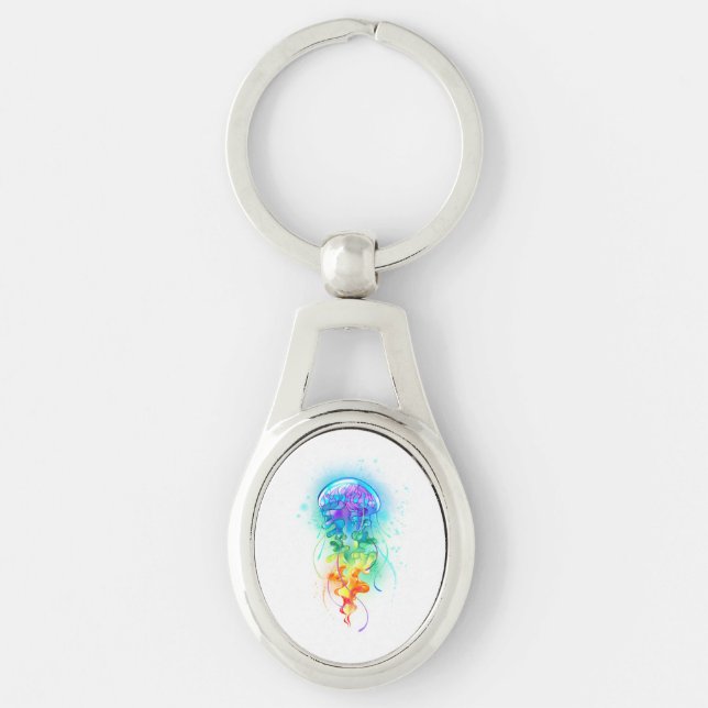Rainbow jellyfish keychain (Front)