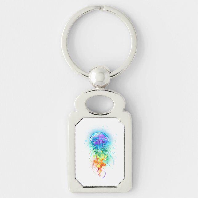Rainbow jellyfish keychain (Front)