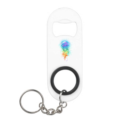 Rainbow jellyfish keychain bottle opener