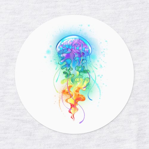 Rainbow jellyfish kids labels