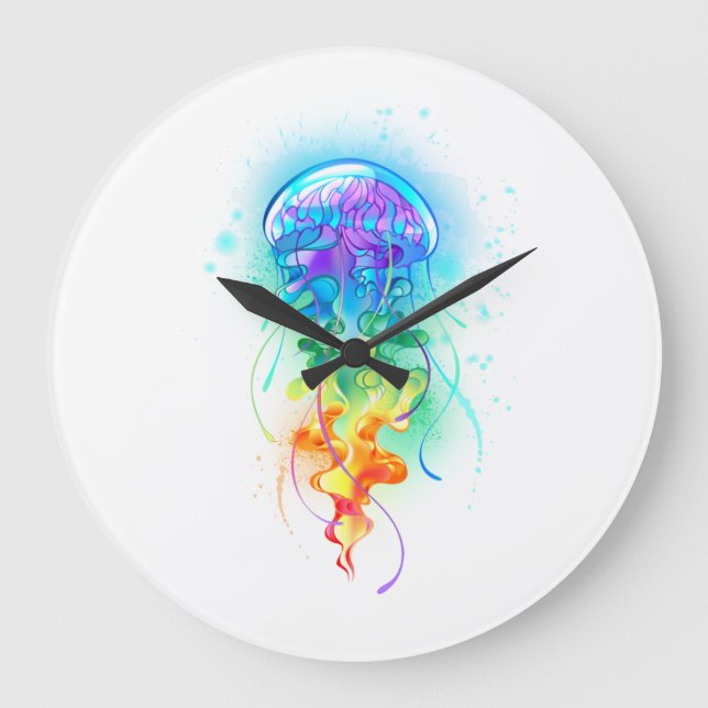 Rainbow jellyfish large clock (Front)