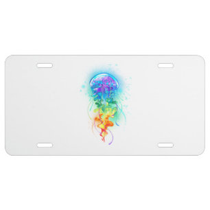 Rainbow jellyfish license plate