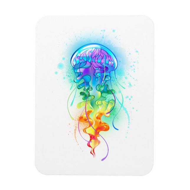 Rainbow jellyfish magnet (Vertical)