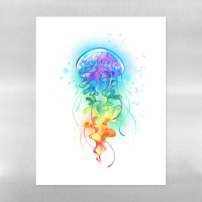 Rainbow jellyfish magnetic dry erase sheet (Vertical)