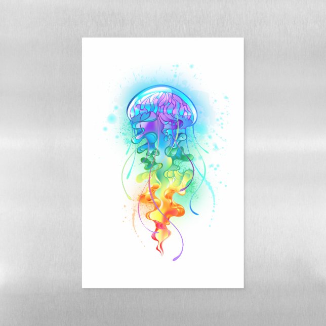 Rainbow jellyfish magnetic dry erase sheet (Vertical)