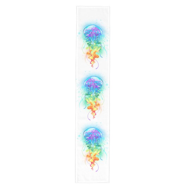 Rainbow jellyfish medium table runner (Front)