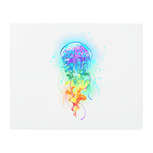 Rainbow jellyfish metal print (Front)
