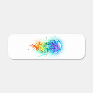 Rainbow jellyfish metal sign