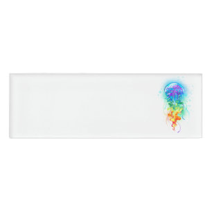 Rainbow jellyfish name tag