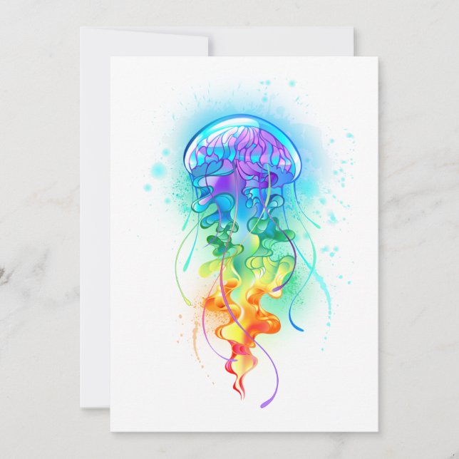 Rainbow jellyfish note card (Front)