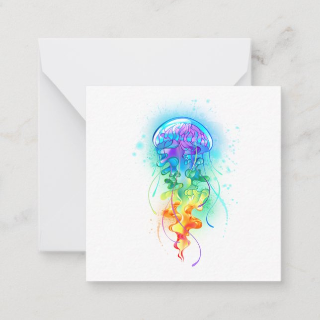 Rainbow jellyfish note card (Front)