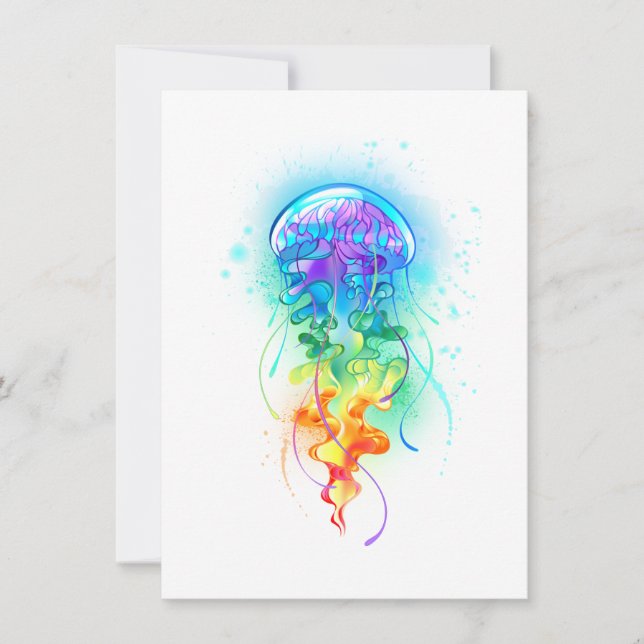 Rainbow jellyfish note card (Front)