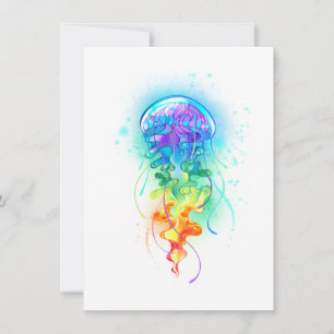 Rainbow jellyfish note card