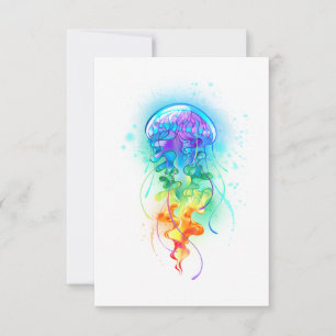 Rainbow jellyfish note card