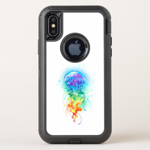 Rainbow jellyfish OtterBox defender iPhone x case