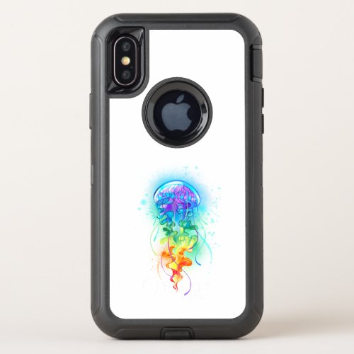 Rainbow jellyfish OtterBox defender iPhone XS case