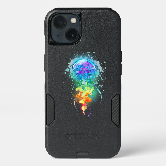 Rainbow jellyfish otterbox iPhone case (Back)